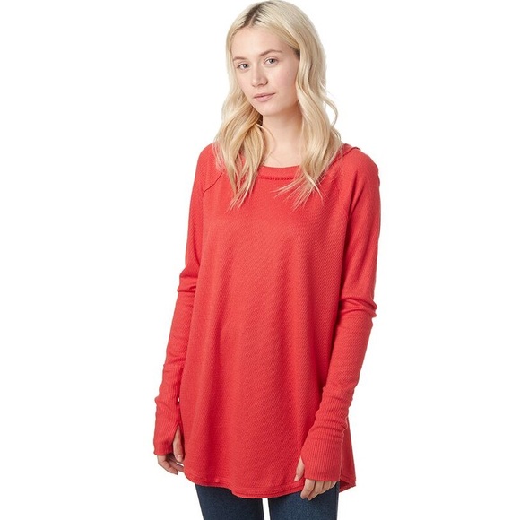 FREE PEOPLE BOHO TUNIC TOP LONG CUFFED SLEEVES FLOWY OVERSIZED KNIT PULLOVER A2C - Picture 5 of 16